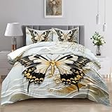 Raphus cucullatus Black Butterfly Comforter Set Queen,Black Butterfly Bedding Set Queen,Paris Bedroom Decor Marble Comforter Set Queen Size,Woman Bedding Black and White Marble Quilt Bedroom Decor