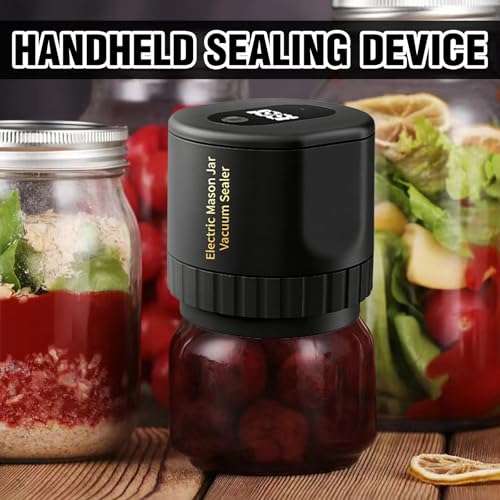 Electric Mason Jar Vacuum Sealer, Macchina Per Sottovuoto Elettrica Per Barattoli Di Conserve, Barattolo Di Vetro Sottovuoto, Funzione Di Arresto Automatico, Portatile, Senza Fili, Per Conservare La - 3
