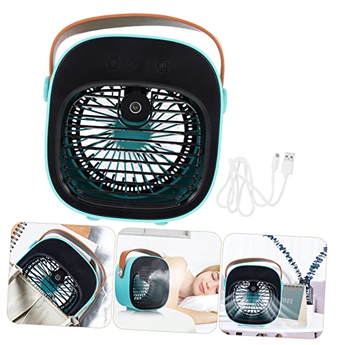 Ventilateur usb de bureau rechargeable silencieux bleu portable