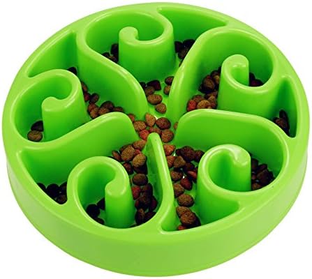 Petty Love House Eco-Friendly Durable Non Toxic Bamboo Fiber Slow Feed Dog Bowl (Green)