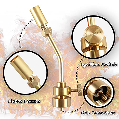 Idealflame Propane Torch Head, Manual Start Basic Brass Torch Nozzle Blow Torch Tip Adjustable Flame For Soldering, Welding, Thawing, Brazing And Cooking (Torch Only) #TOP3