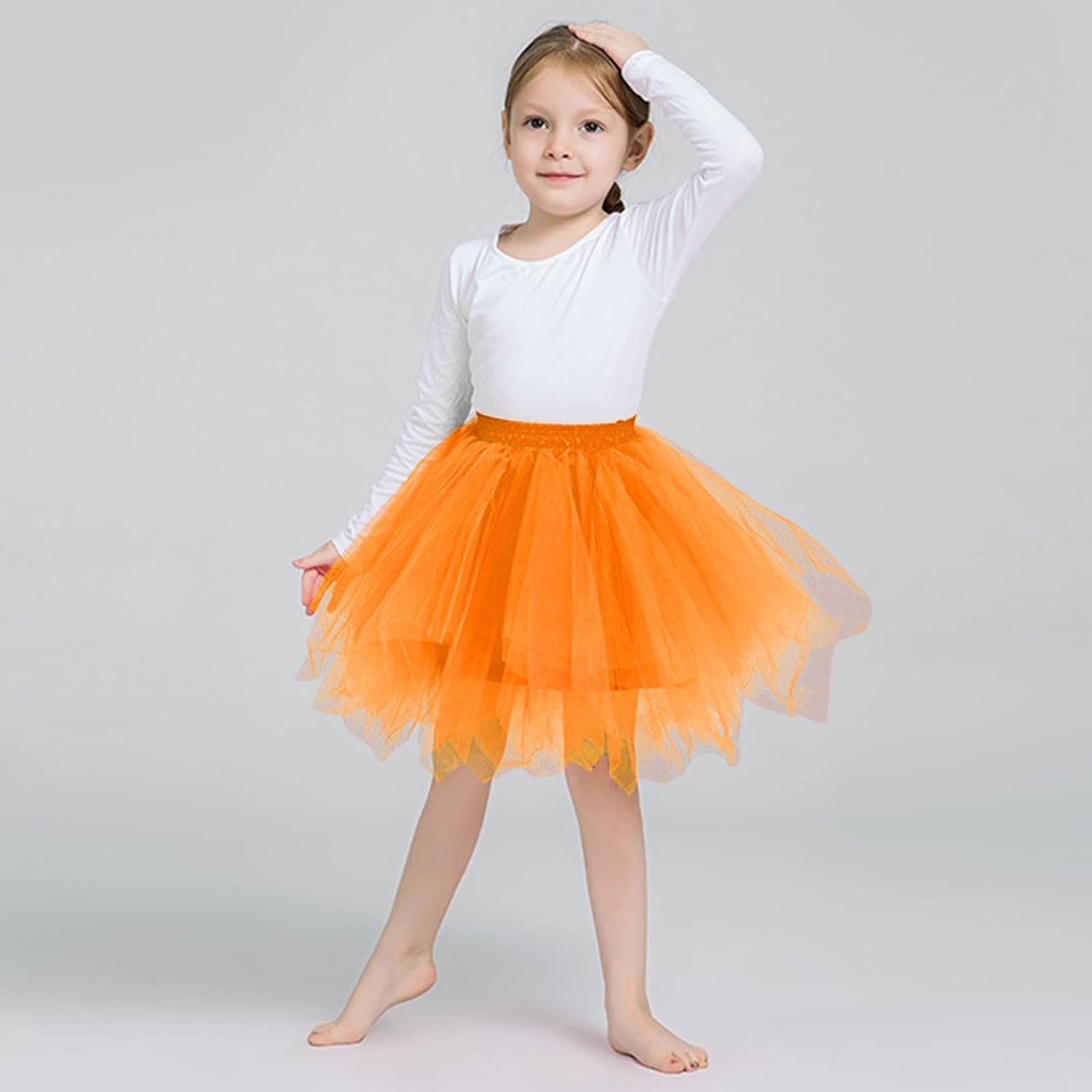 Tüllrock Mädchen 3 Lagen Petticoat - Glitzer Tutu Rock Für Karneval Ballett Prinzessin 2-8 Jahre