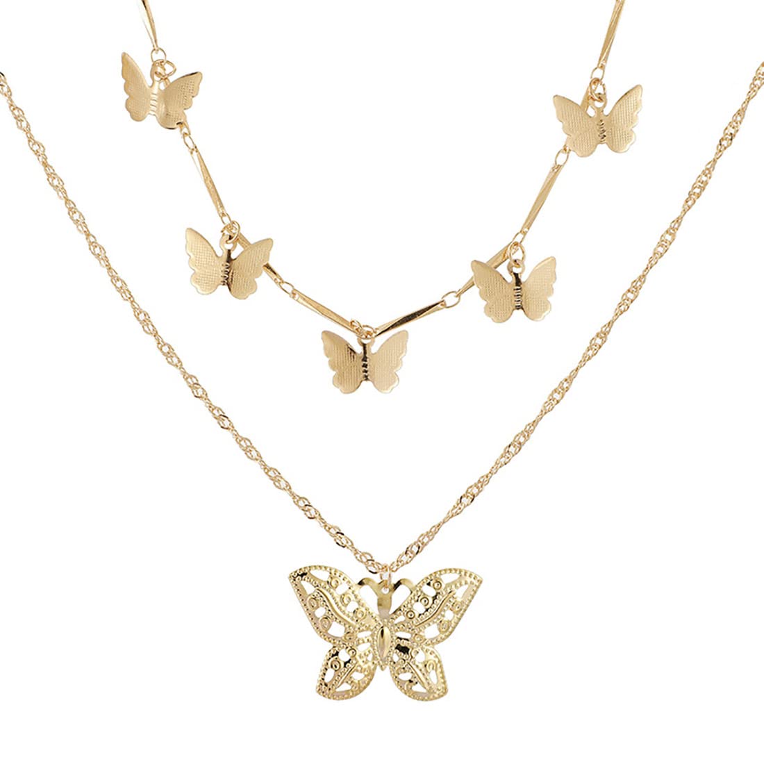 Collana con ciondolo a forma di farfalla monarca in oro 14 carati, collana con ciondolo a forma di mini farfalla, ciondolo con diamante da 0,03 ct, regalo per la fidanzata, regalo per
