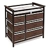 Badgerbasketmodernbabychangingtablewith6storagedrawersandpaddiaperchangestationespresso  Urban Country Home Decor Badger basket modern baby changing table with 6 storage drawers and pad diaper change station espresso  urban country home decor