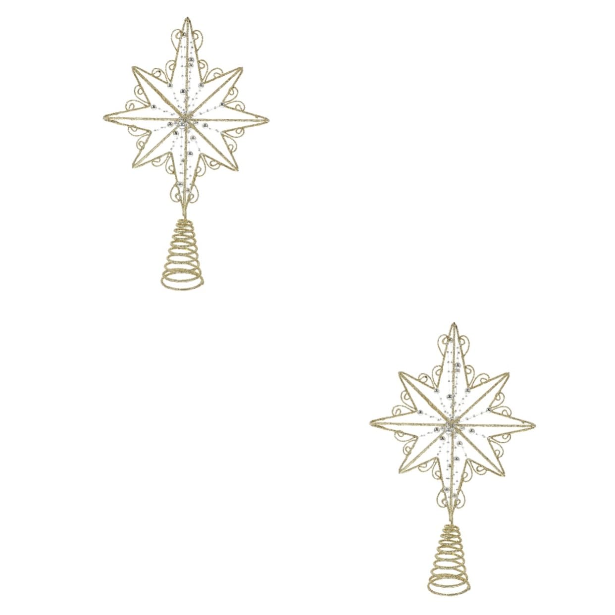 Zerodeko 2 Pièces Étoile De L'anis Ornement Étoile De La des Arbres Décor De La des Étoiles Topper De Sapin De Noël Étoile Scintillante Ornement d'arbre De Noël Le Fer