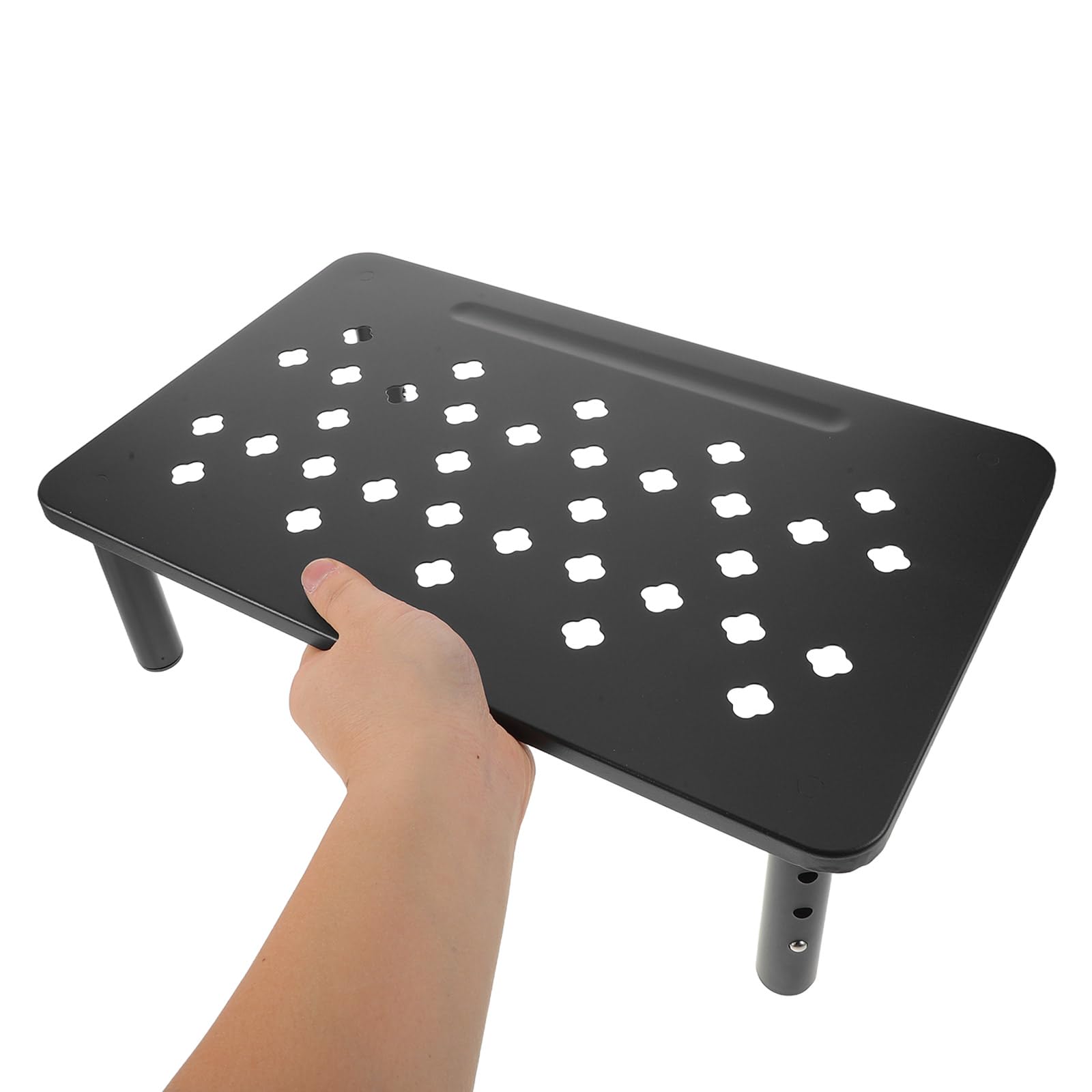 Supporto per Automatico Mangiatoia Gatti Regolabile 1 Pezzo Nero | Plastico e Acciaio Laminato a Freddo, Altezza Elevata, per Viaggio e Casa, per Cuccioli e Cani Piccoli