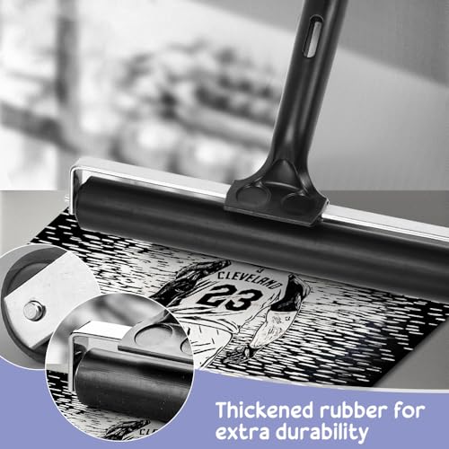 LPAMABA 20cm Gummiwalzen Gummi Malerwalze Farbwalze Farbroller Linolfarbwalze Linoldruck Walzen Kleberwalze Gummiroller Maler Andrückroller Brayer Roller Linoldruck Tintenfarbblock Blockdruck