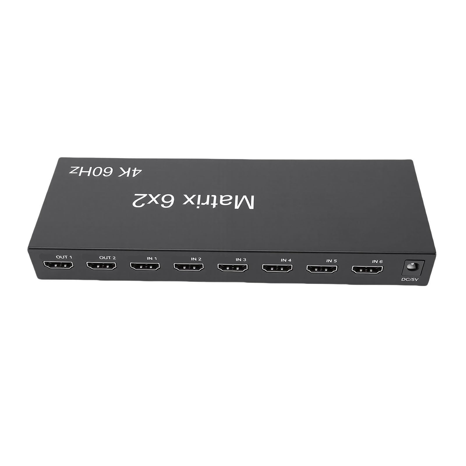 Bewinner Interfejsu Multimedialnego 4K 60 Hz 6x2 HD, Płynny Rozdzielacz Wideo z Optycznym Wyjściem SPDIF 3,5 Mm, Pilot do Projektorów z Dwoma Wyświetlaczami (wtyczka UE)