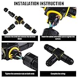 IP68 Waterproof Junction Box 3 Way Line M20 Outdoor Cable Connector External Sleeve Coupler Extension Electrical Cable Protector Box for Cable Diameter 4-8mm - Image 3