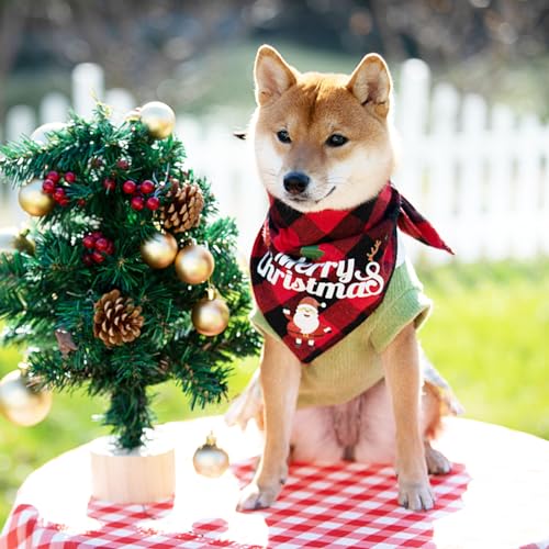 2 Stück Weihnachtshund Bandanas, Hundehalstuch, Schal Halstuch für Weihnachten Haustier Kostüm, Halstuch Hund, Dreieck Haustier Lätzchen für Haustier Weihnachten Kostüm Dekoration Zubehör (B)