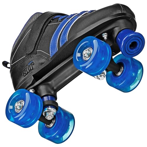 Roller Derby STR Six Lighted Wheel Roller Skates, Black/Blue, Size 11