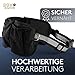 PAWZONE Futterbeutel Hunde - Leckerlibeutel für Hunde - Bauchtasche für Hunde Zubehör - Leckerlitasche für Hunde - Inkl. Reflektorband & Zusatzgurt für Flexileine (Schwarz)