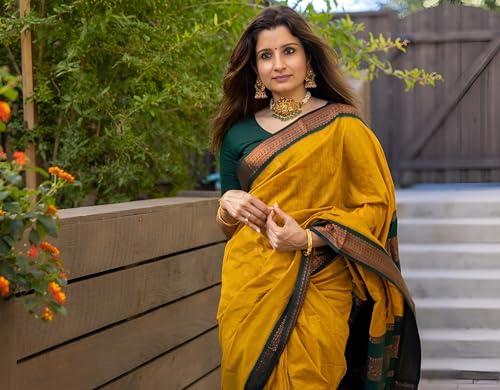 Image of Ready to Wear Pre Pleated Saree Women's Pure Kanjeevaram Silk Cotton Handloom Saree| Celebrity inspired saree - Suitable For All Indian Occasions and Festivals Gold