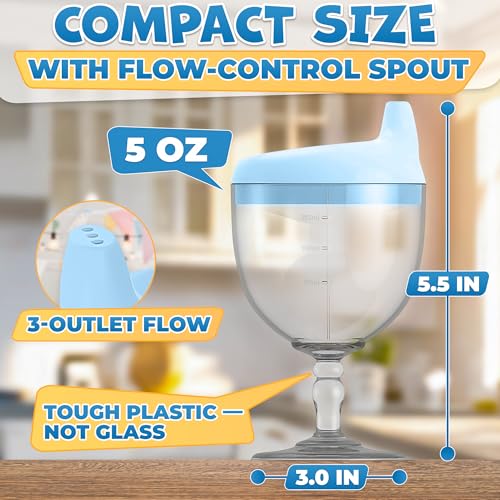 VIKROM Toddler Wine Glass Sippy Cup with Lid, Spill-Resistant 5 Oz Goblet by VIKROM - Used condition - Image 2