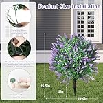 Sunnyglade 25.5" Set of 2 Artificial Lavender Topiary Ball Trees, Faux Lavender Shrub Bushes with Ground Spike, UV Resistant Fake Plants for Indoor, Garden, Yard, Porch, Patio Decor (2, Purple) - Image 3