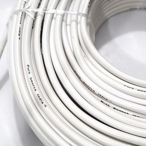 Image of Pure Source India Flexible 0.25mm x 4 Core Round Copper Electrical Wire, Load Capacity- 2 Ampere / 450 Watt (White) (100 MTR)