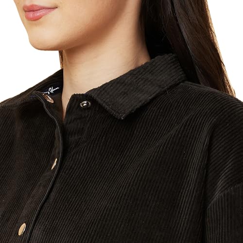 Image of Being Human Beige Loose Fit Women's Cotton Shirts Clothing