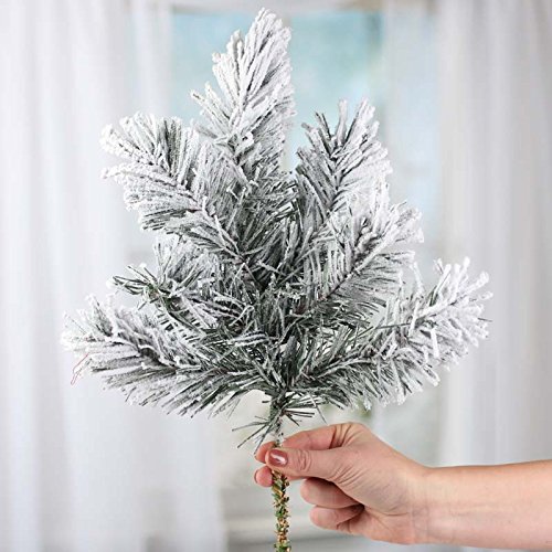 Factory Direct Craft Group of 2 Heavily Snow Flocked Artificial Pine Sprays for Home and Holiday Decorating and Embellishing