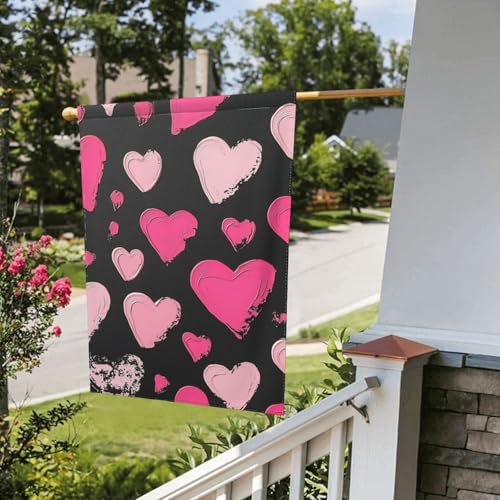 Drapeau de jardin extérieur grand format 71x101 cm décorations Saint-Valentin - 5