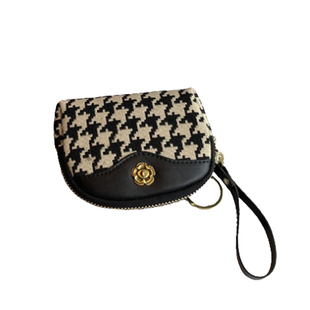 Leheybia 1 Pcs Women'S Striped Wallet Womens Credit Card Wallet Womens Zipper Wallet for Girls Around Phone Purse Card Holder Organizer（black、khaki） (