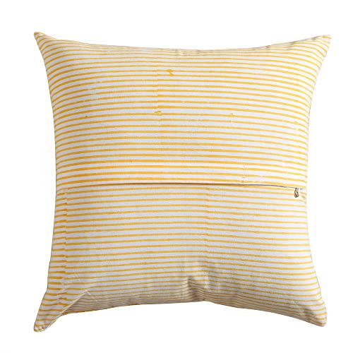 Image of Ravaiyaa - Attitude is everything Cotton Hand Block Printed Soft Cushion Cover Pillow Case 16 inch Square Cushion Sham Set of 2 Piece
