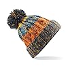 Beechfield Unisex Unisex Adults Corkscrew Knitted Pom Pom Beanie Hat Beanie, Multicolour (Retro Blue 000), One Size (Manufacturer Size:One Size) #2