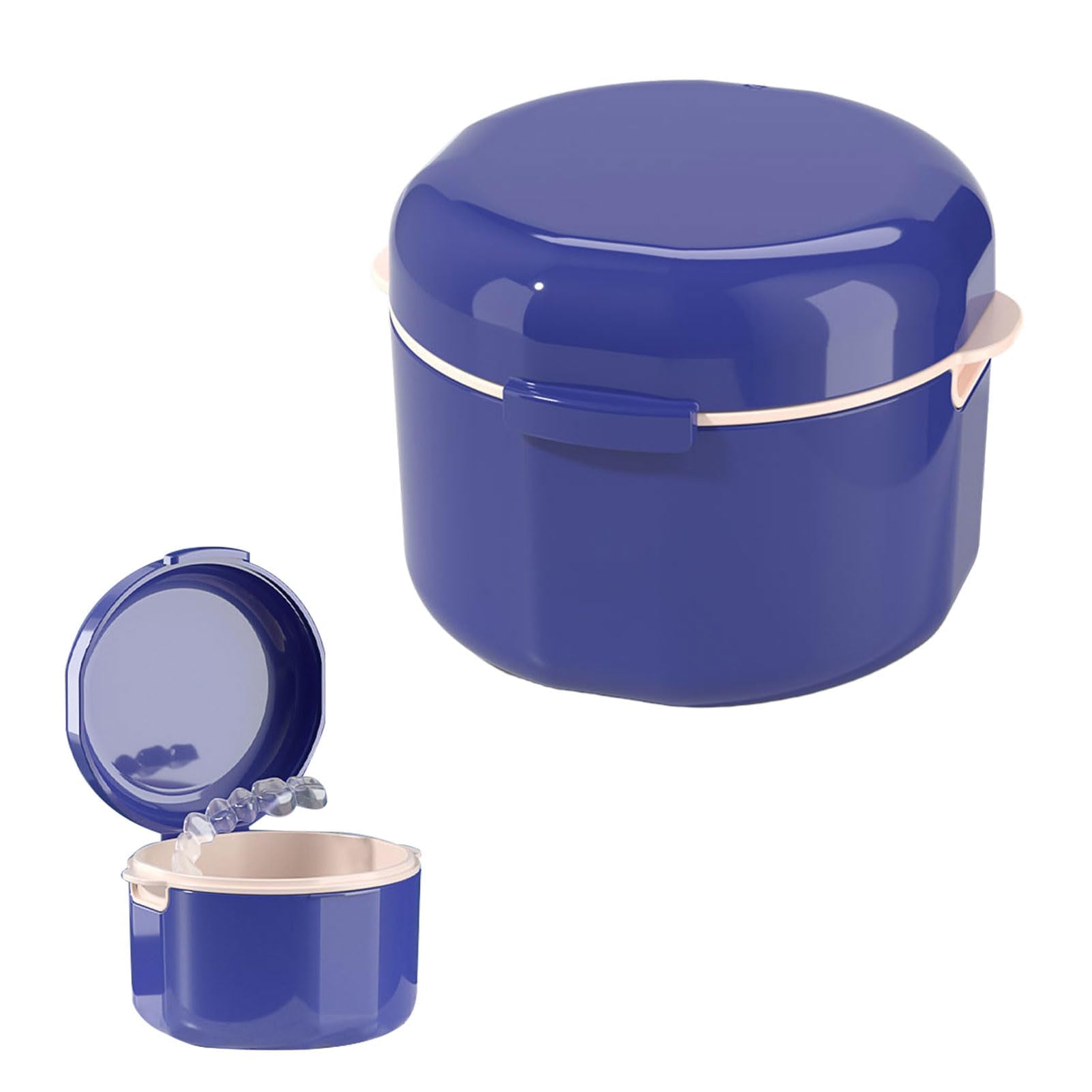 Récipient pour Appareil Dentaire, 1 pièce Boite pour Appareil Dentaire, Boite A Dentier Adulte, Boite Dentier Adulte, Boite Dentier, pour le Stockage et le Trempage des Protège-Dents (Bleu)
