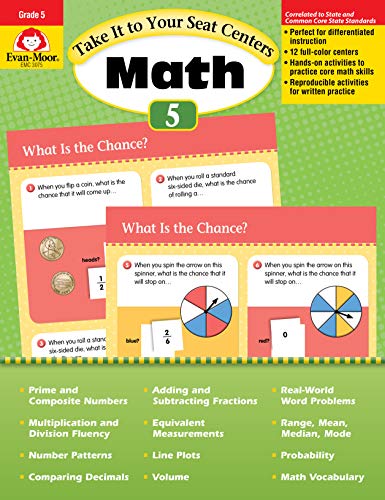 Evan-Moor Common Core Math Centers, Grade 5 (Take It to Your Seat Centers)