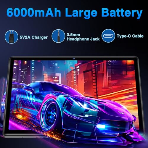 2026 Tablet 10 Inch Android, 20GB RAM+128GB ROM (TF 2TB), FHD, Octa Core, 5G+WiFi 6 | Widevine L1 | 6000mAh | Bluetooth 5.0 | GMS | Type-C | 8MP+5MP | Widgets| Tablet with Keyboard & Mouse - Black - Image 5