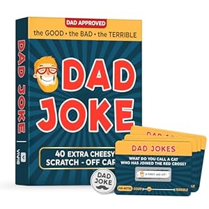 40 Scratch-Off Dad Jokes – Funny Gifts for dad, Men – Dad Birthday Gifts from Daughter, Son – Gag Gifts Funny Adult, White Elephant Gifts, Stocking Stuffers for Men