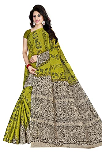 Image of TAMAIRA FASHION Mulmul Pure Cotton Saree For Woman Floral Block Printed |Office Wear Daily Wear Sarees For Women Without Blouse Piece