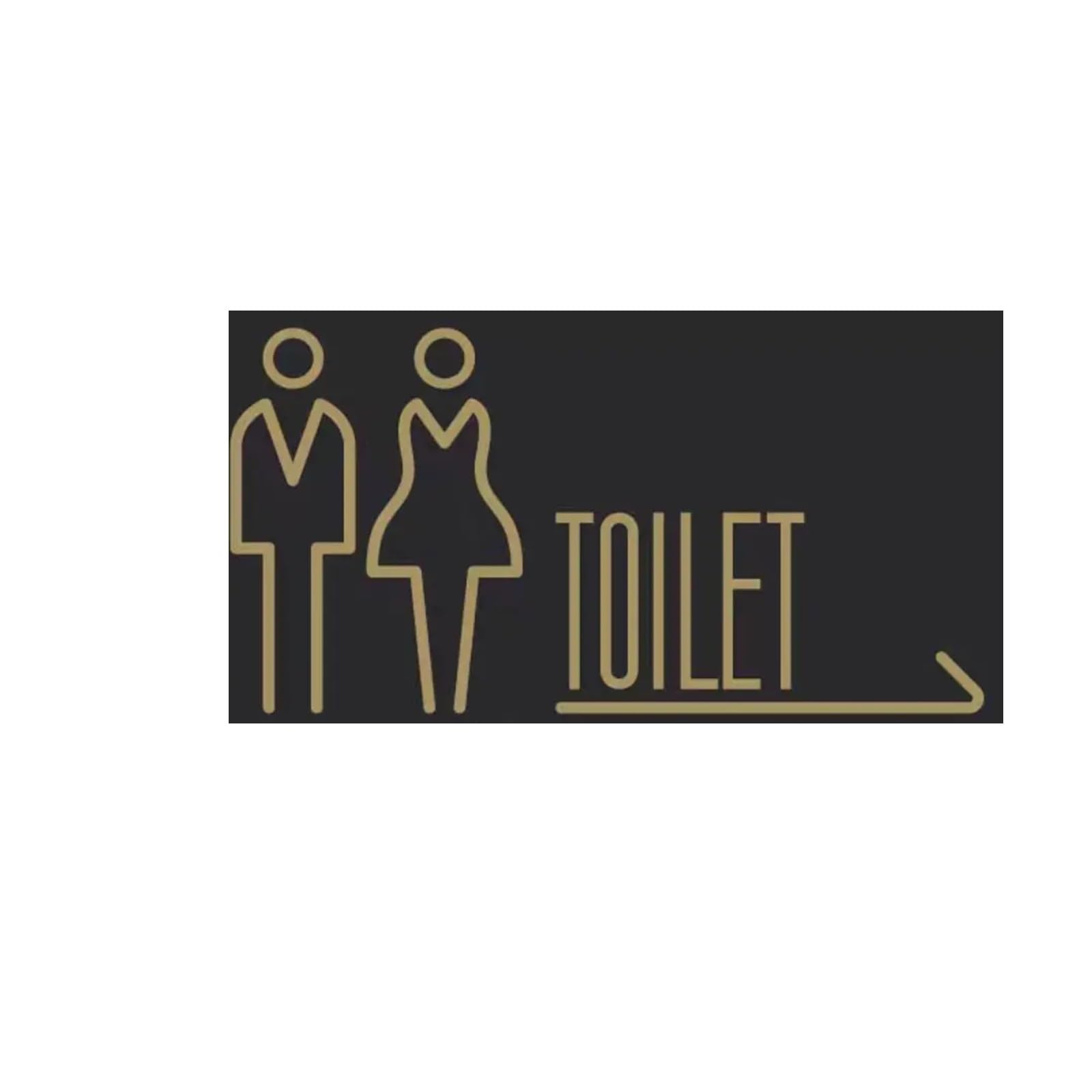 Carteles De BañO Señales de puerta de baño for hombre/mujer, logotipo de WC for restaurante, Hotel, baño, oficina, tablero de señalización con marca de pared dorada(Color-13)