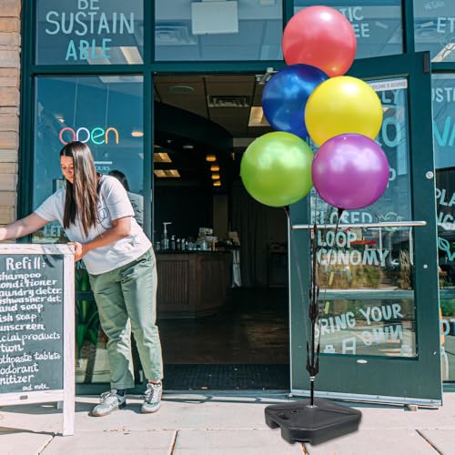 Image of Reusable Outdoor Balloon Clusters - Helium Free, All-Weather, Durable, Plastic Balloons for Advertising, Real Estate, Grand Openings (Tropical- Pink, Yellow, Blue, Purple, Lime)