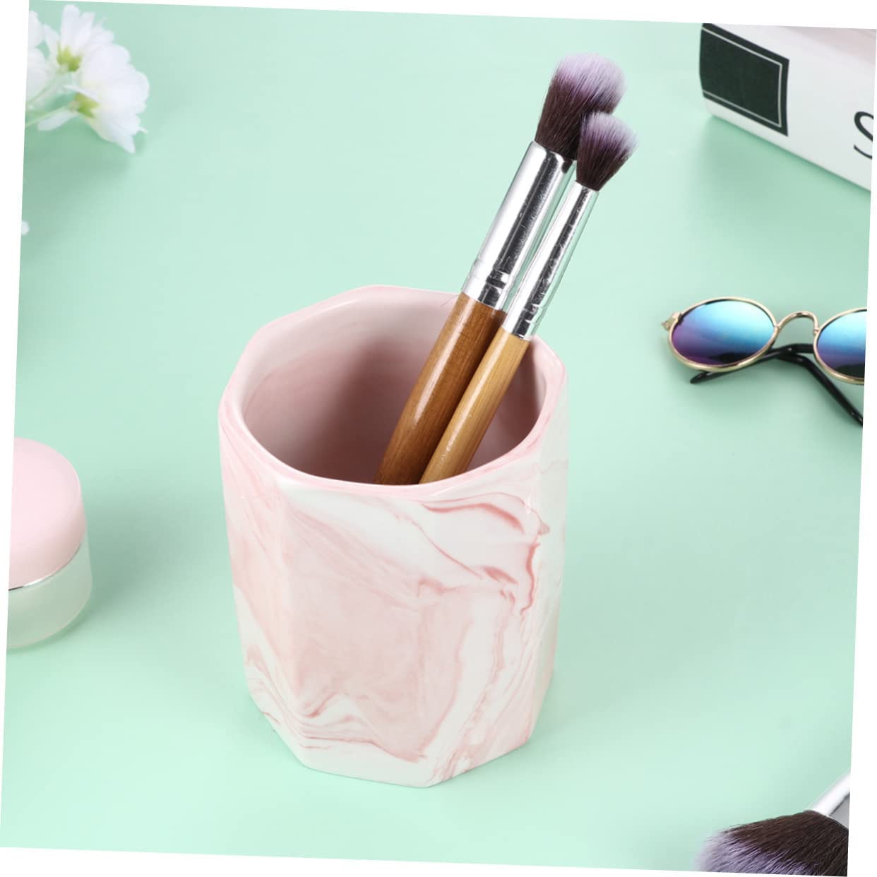 Porte-stylo Pot à crayons Fournitures de bureau Organisateur de stockage Porte-conteneurs Bureau Nordique Gris Fournitures Tasse de bureau Conteneur de stylo en céramique Bureau Cas d'école Décoration