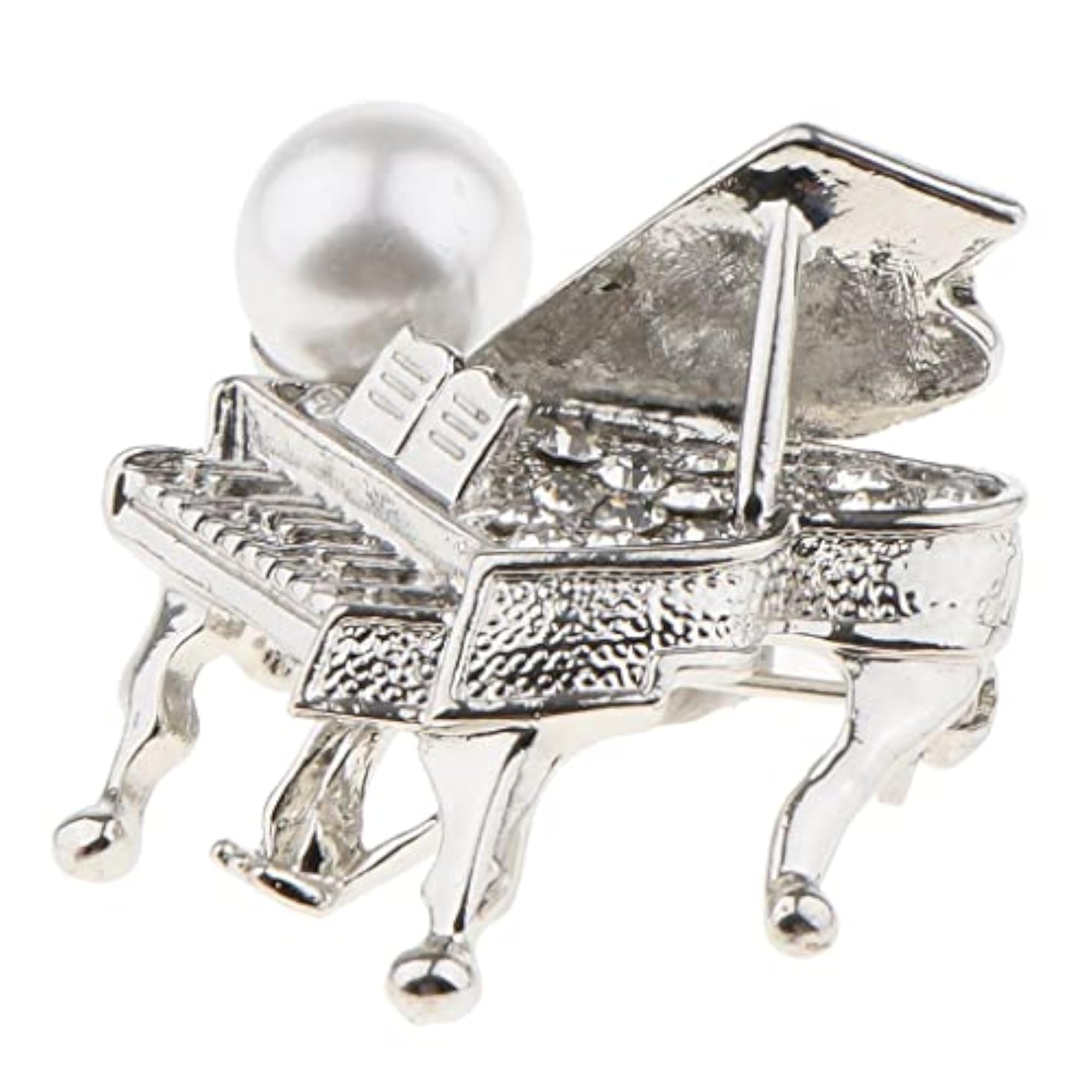 Chic Rhinestone Music Piano Brooch Lapel Pin