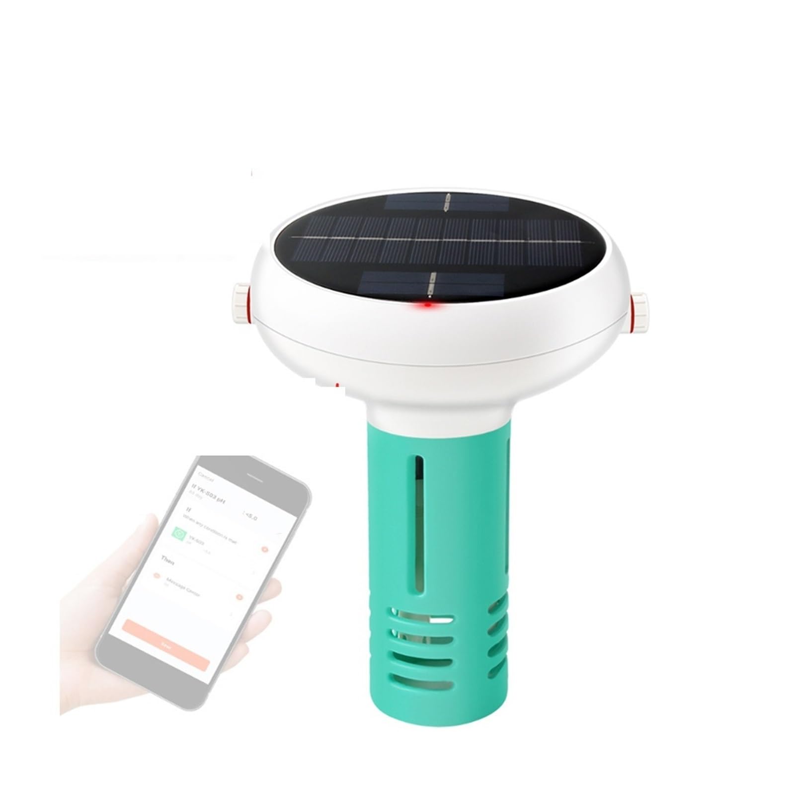 Detector de calidad del agua portátil 6 en 1, PH EC TDS ORP, temperatura, cloro, CL, pantalla aplicación, Probador Calidad Agua for piscina, Probador preciso(7 IN 1 Solar Powered)