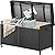 YITAHOME 200 Gallon Outdoor Storage Box w/Storage Net, Rattan XL Outdoor Deck Box, Patio Cushion Storage, Outside Storage Box for Patio Furniture, Garden Tools, Pool Sports Equipment (Black)