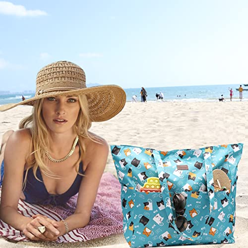 JNF Extra Large Beach Bag for Women Waterproof Foldable Pool Beach Tote Bags with Zipper for Swim Gym Travel Daily4