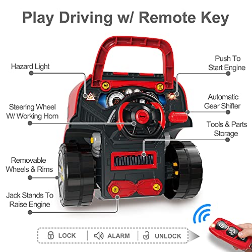 iPlay, iLearn Large Truck Engine Toy, Kids Mechanic Repair Set for 3-5 Yr Toddlers, Big Builder Kit, Take Apart Motor Vehicle Pretent Play Car Service Station, Gifts 4 6 7 8 Year Old Boy Child by iPlay, iLearn - Image 5