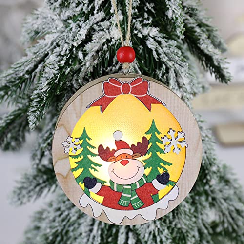 árvore de Natal Enfeite pendurado Decoraãão de iluminaãão de madeira Pendente luminoso Sinal de susp