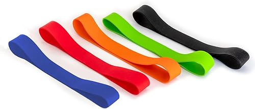 Miniatura 2 de GRIFITI Bandas elásticas Joes de 6 x 0.75 pulgadas, bandas de goma de silicona coloridas surtidas, paquete de 5 unidades de larga duración, grado de