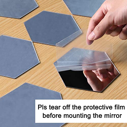 Kroshine Mirror Wall Stickers Self Adhesive Hexagonal 20Pcs Peel And Stick Mirror Tiles For Bedroom Living Room Silver 3D Acrylic Wall Decals Diy Wall Decor #TOP2