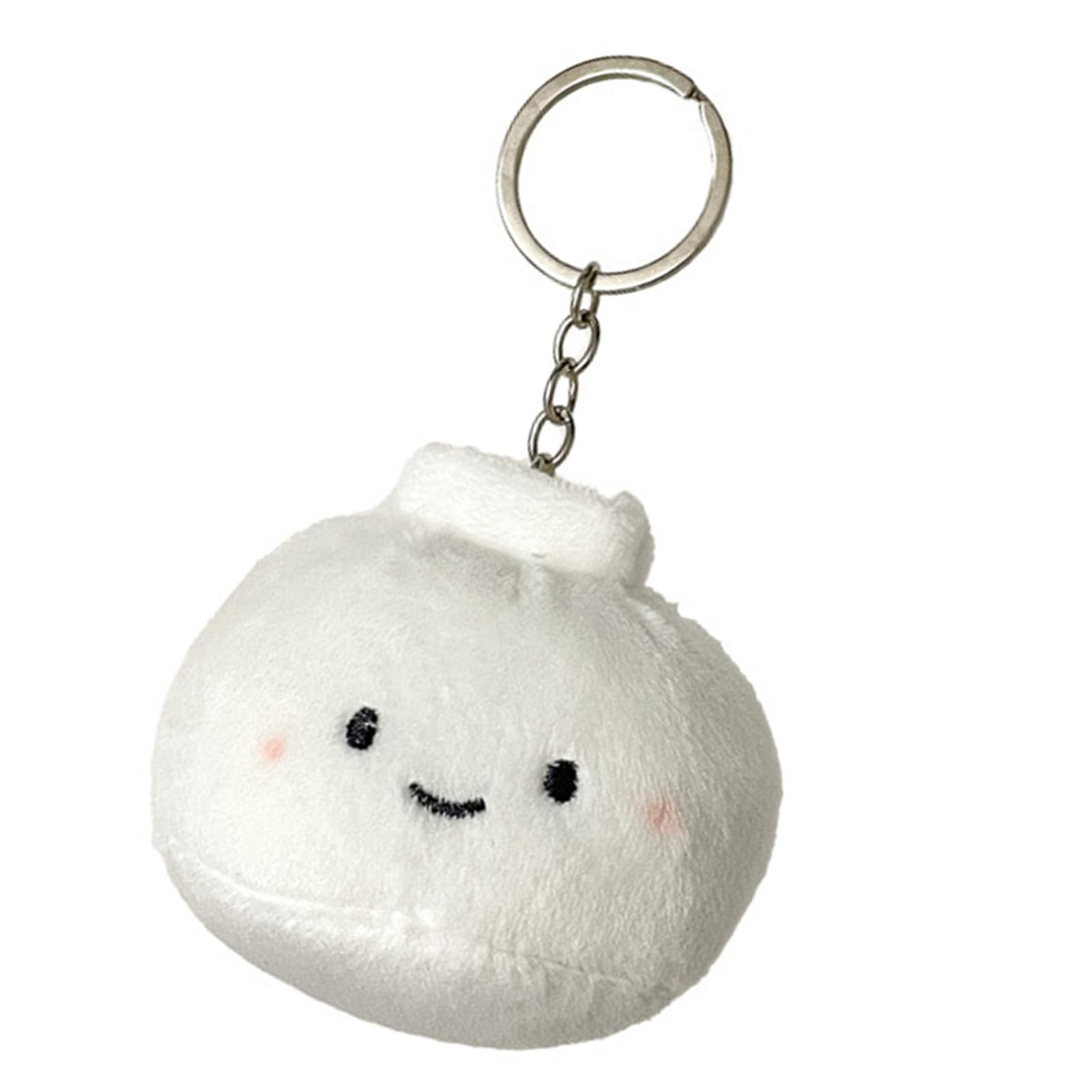 Yjcnelcr Key Chains for Ladies Creative Steamed Bun Plush Keychain Smiling Face Happy Food Pendant Keyring Keyrings Keychain Bag Pendant Decoration Bag Charm Purse Charms Gifts for Women Girls
