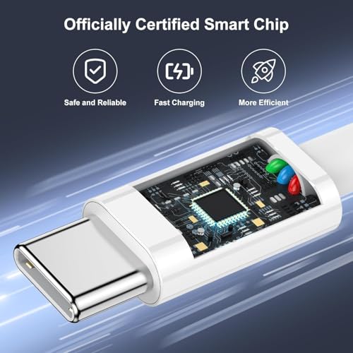 Image of Mizi 60W USB C to USB C Cable (3.3feet), Fast Charging for iPhone 16 /15 Series, Galaxy S24 /S23, iPad Pro /Air, MacBook Pro /Air and More - White