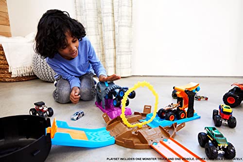 Hot Wheels Monster Truck Pit et Launcher Jouet Incassable sans Pile Mega Wrex