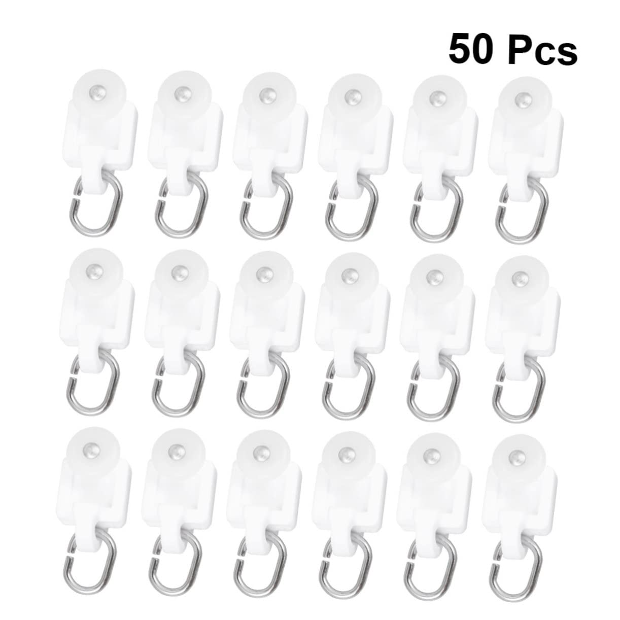 VINTORKY Curtain Rail Accessories 50pcs Mute Hook Track Pulley Pe Material Roller for Outdoor Curtain Gliders
