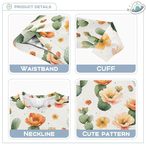 JUNZAN Safari Cactus Retro Little Girls Pullover Hoodie Crewneck Boys Sweat Shirt Sports 4T3