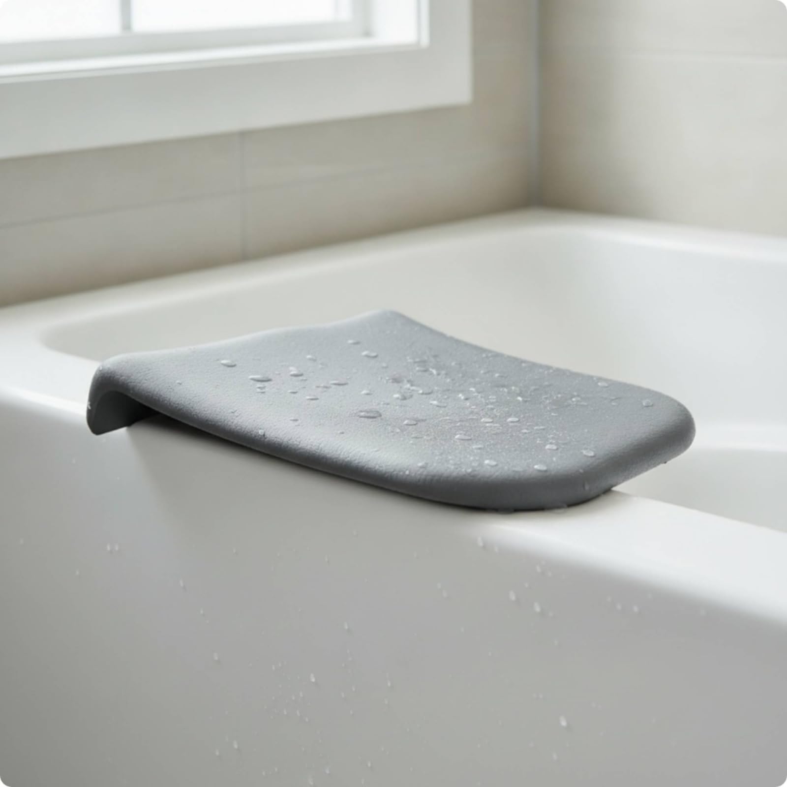 Milageto Cuscino da Bagno Cuscino Vasca Poggiatesta Poggiacollo Supporto Vasca con Imbottitura Spessa Forma Ergonomica Finitura in Poliuretano Lavabile Adatto per Relax in Vasca Benessere Domestico