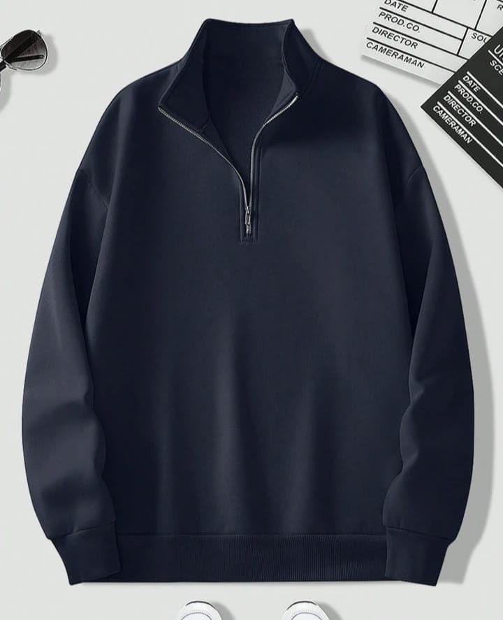 Image of Mack Jonney Women's Fleece Half-Zip High Neck Sweatshirt | Warm & Stylish Winter Wear -M4746