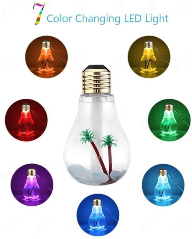 Image of Smart Bulb Automatic Spray Humidifier Sanitizer Air freshener Seven Color Led, Night Light Diffuser Air Purifier for Home Office & CAR, Oil Diffuser Cool Mist Bulb,Room freshner,Shut-On /Off